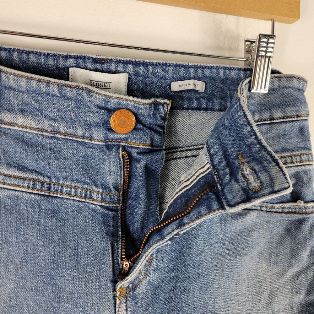 Anthropologie Closed Pedal Queen Mid Rise Slim Straight Raw Hem Ankle Jeans - Picture 7 of 14